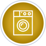 Icon showing washer machine, representing laundry services amenity