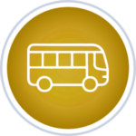 Icon showing bus, representing transportation services amenity