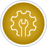 Icon showing wrench in gear, representing maintenance amenity